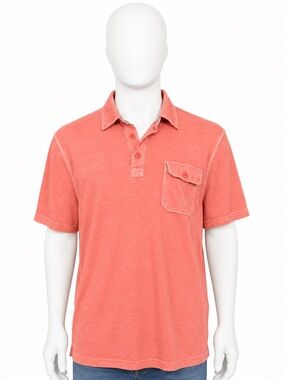 Banana Republic Coral Short-Sleeve Pocket Polo